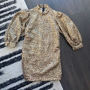 Zara puff sleeve shift dress